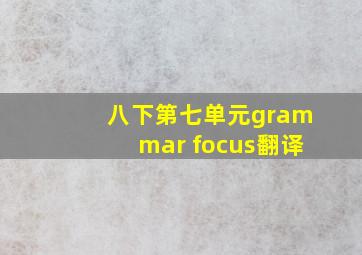 八下第七单元grammar focus翻译